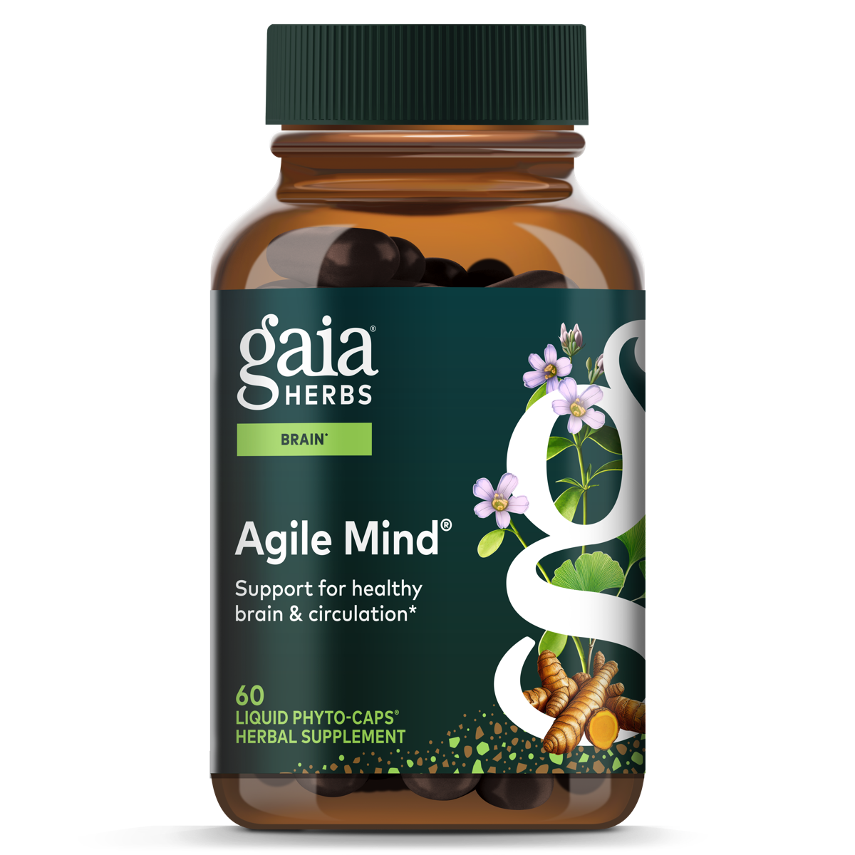 Gaia Herbs Agile Mind for Brain & Cognitive Support || 60 ct