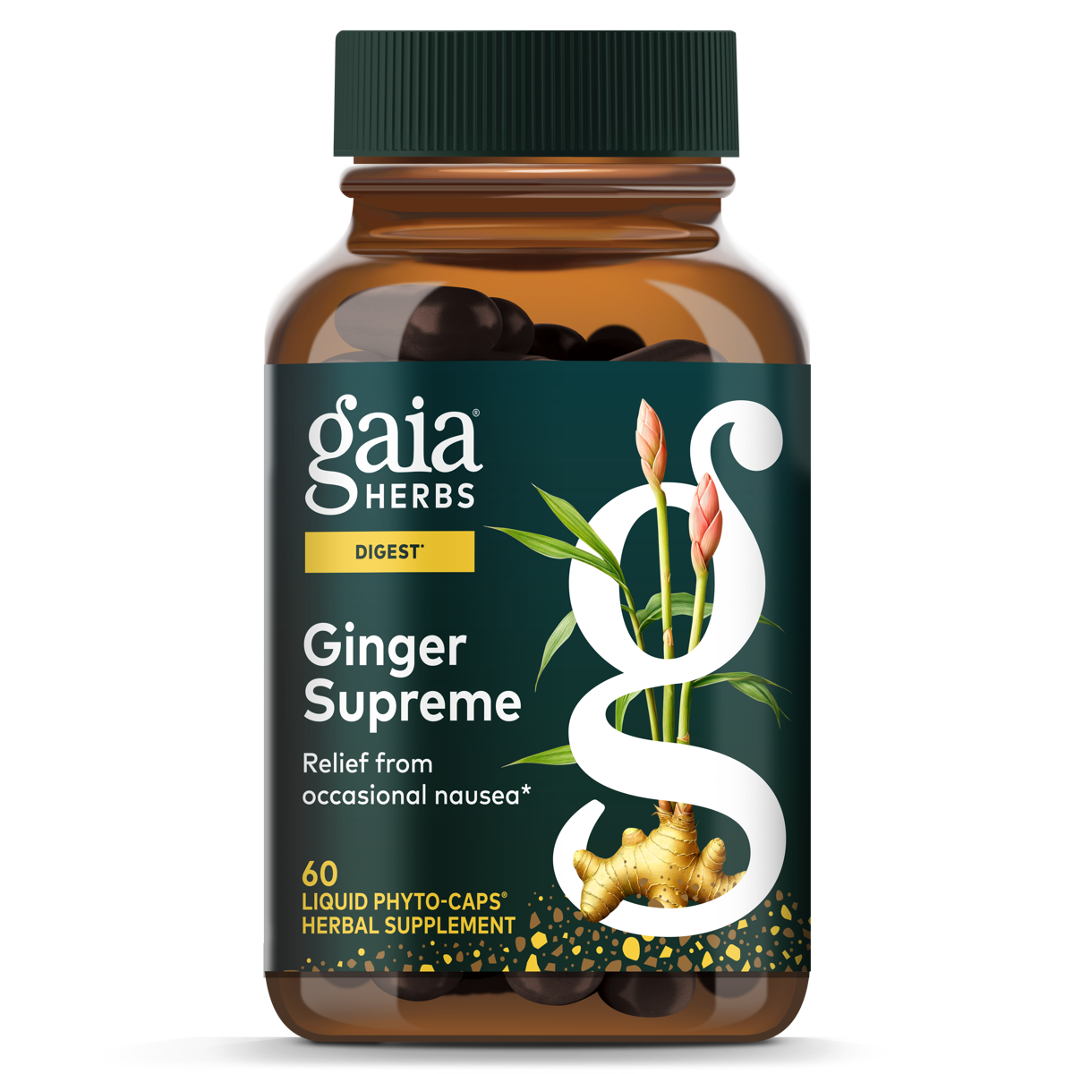 gaia herbs ginger supreme for digestion 60 count bottle redirect to product page
