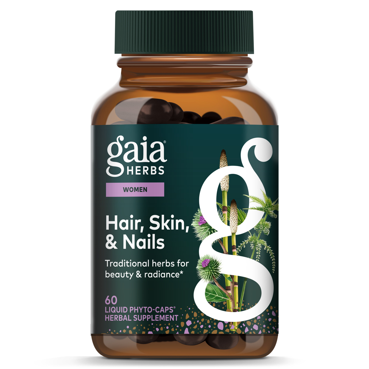 gaia herbs hair, skin &amp; nail support for beauty &amp; radiance support || 60 ct redirect to product page
