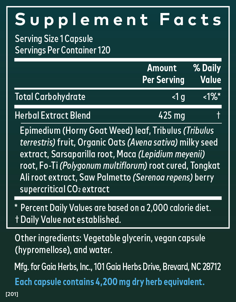 Gaia Herbs Male Libido 120 Count Bottle