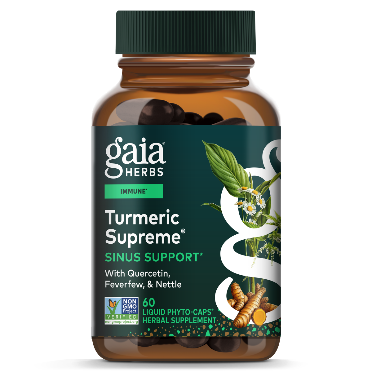 Gaia Herbs Turmeric Supreme Sinus Support (Formerly Turmeric Supreme Allergy) for Immune Support || 60 ct
