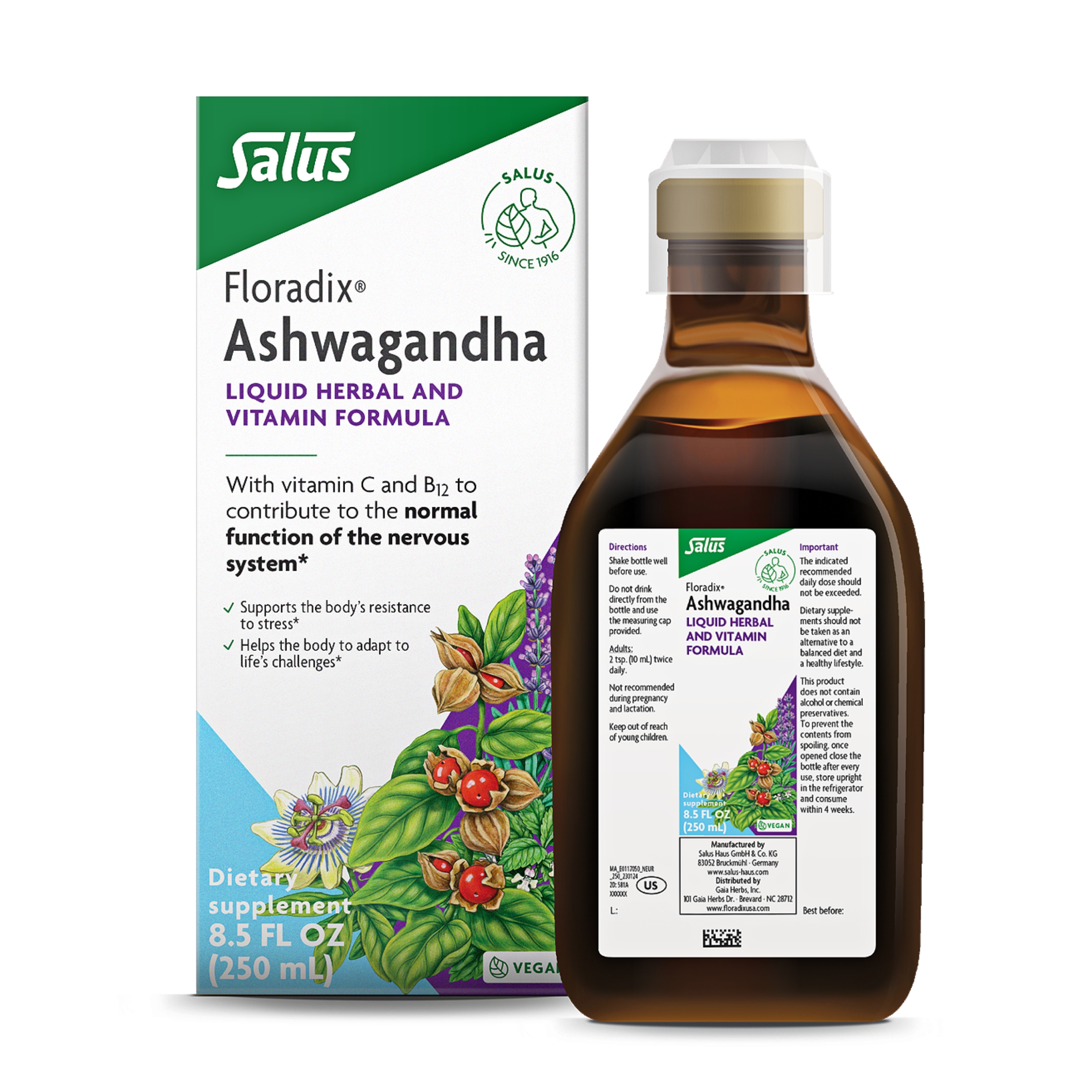 Floradix Ashwagandha Liquid - 8.5 oz