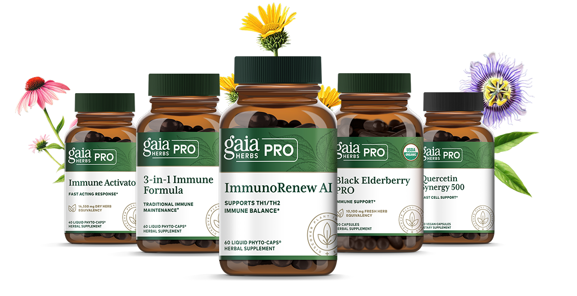 Product bottles in a line